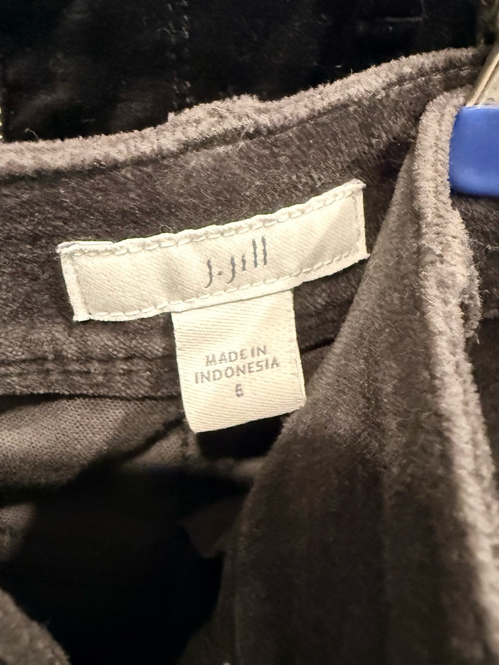 (2 pairs) J. Jill Charcoal Velvet Pant with Brushed Finish and Black Velvet